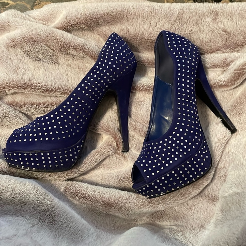 Delicacy Lorina Blue high heel open toe platform shoes - Picture 2 of 9